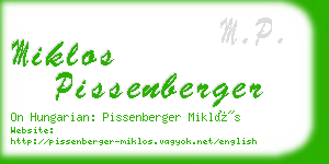 miklos pissenberger business card